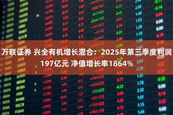 万联证券 兴全有机增长混合：2025年第三季度利润197亿元 净值增长率1864%